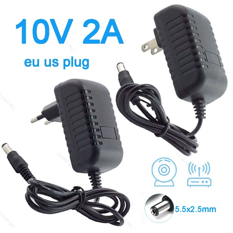 Mini Adaptador De Ventilador Conversor De Fonte De Alimentação AC 100-240V Para DC 10V 2A Carregador Interruptor Fontes