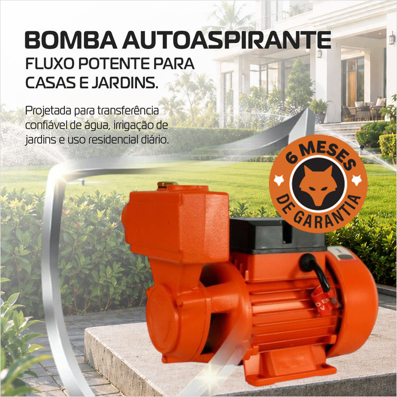 Bomba Autoaspirante 1/2CV Bomba Bivolt Autoaspirante Bomba Sucção Bomba Silenciosa Autoaspirante
