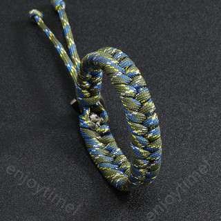   Nova Pulseira Trançada à Mão, Pulseira de Corda de Paraquedas Camuflada para Uso Externo, Simples e Prática para Homen