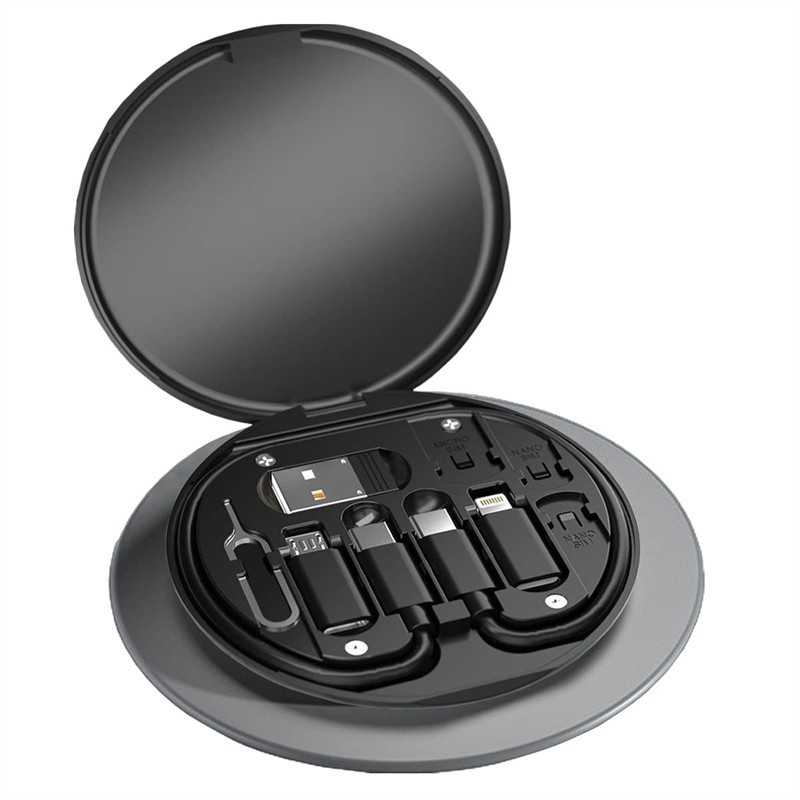 Kit Adaptador Carregamento Rápido 60W Preto Tipo-C para Micro USB para Iluminação