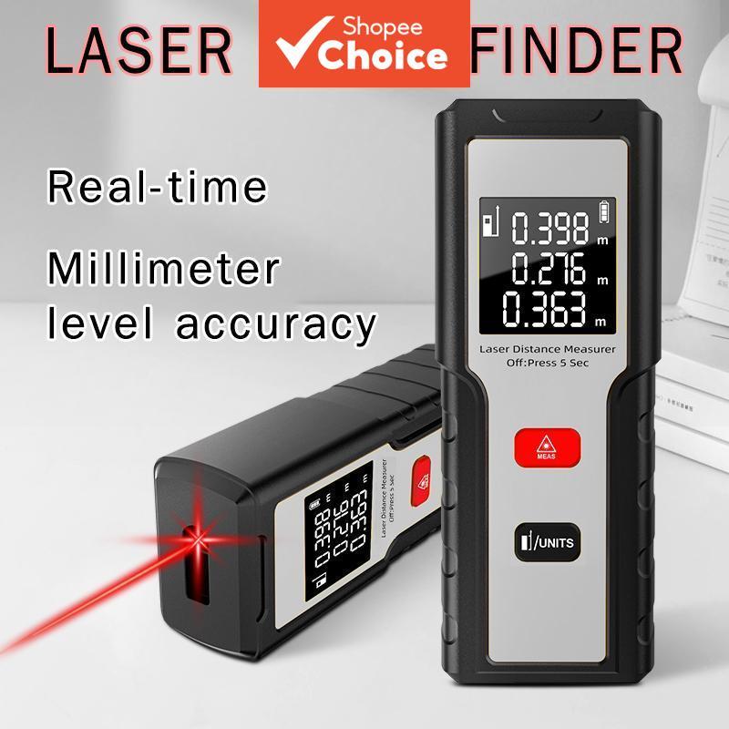 Medidor Mini de Distância a Laser de Alta Precisão, Display Digital Retroiluminado em Alta Definição, Para Construção e