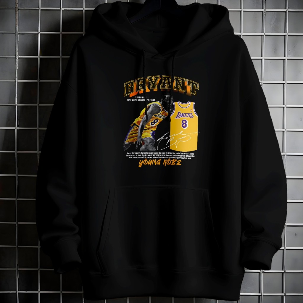 Moletom Canguru Unissex Grapich Kobe Bryant Blusa Frio Com bolso Capuz Casaco Algodão 286