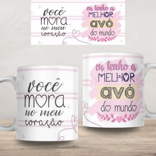 Xícara Xícara Caneca Xícara Eu tenho a melhor Avó e Avó do mundo Você mora no meu coração Personalizada Xícara Presente 