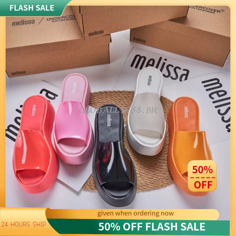 {ESTOQUE PRONTO} 2025 melissa Jelly Shoes Sapatos femininos melissa Chinelos de sola grossa Sapatos de praia femininos