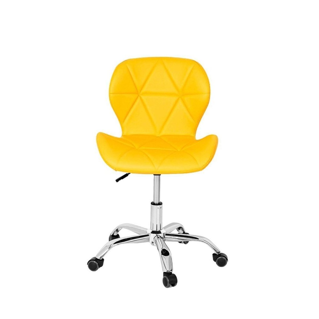 Cadeira de Escritório com Base Giratória Estofada Slim Vegas Amarelo Amarelo