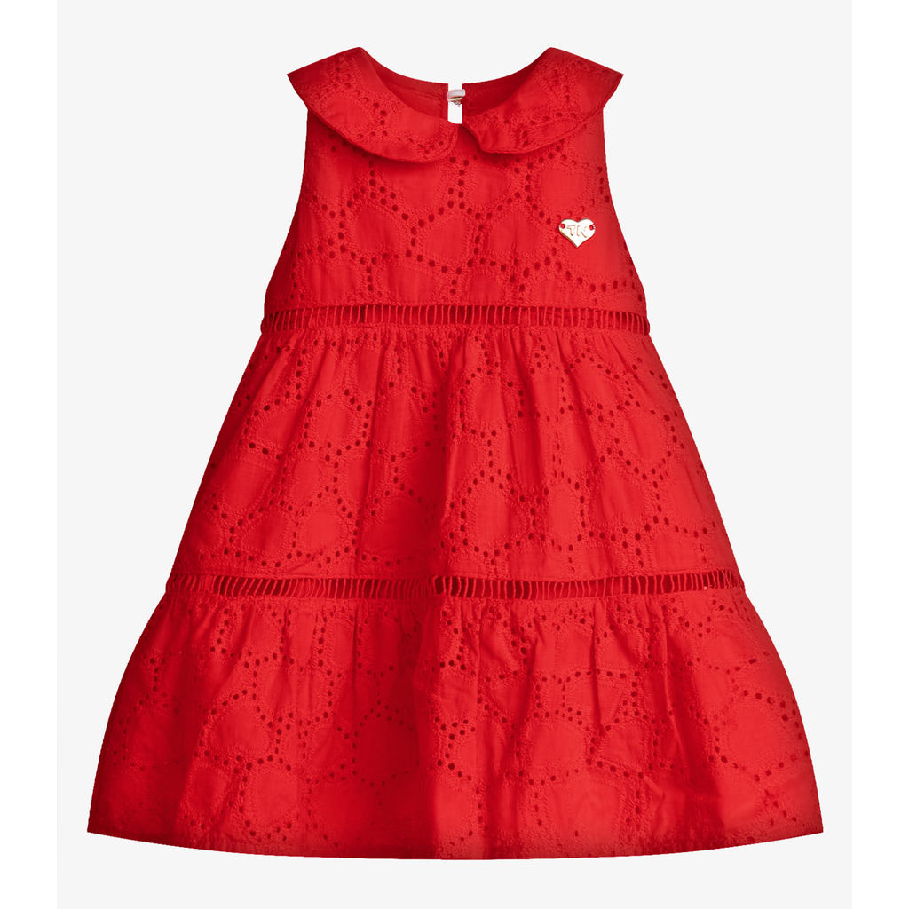 Vestido Infantil Menina Tecido Laise Trick Nick Vermelho