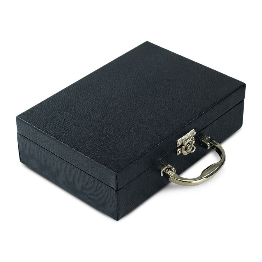 Maleta Expositora com Placa para Joias - 20x29x8,5 cm.    Reptil Preto - Dunny Preto