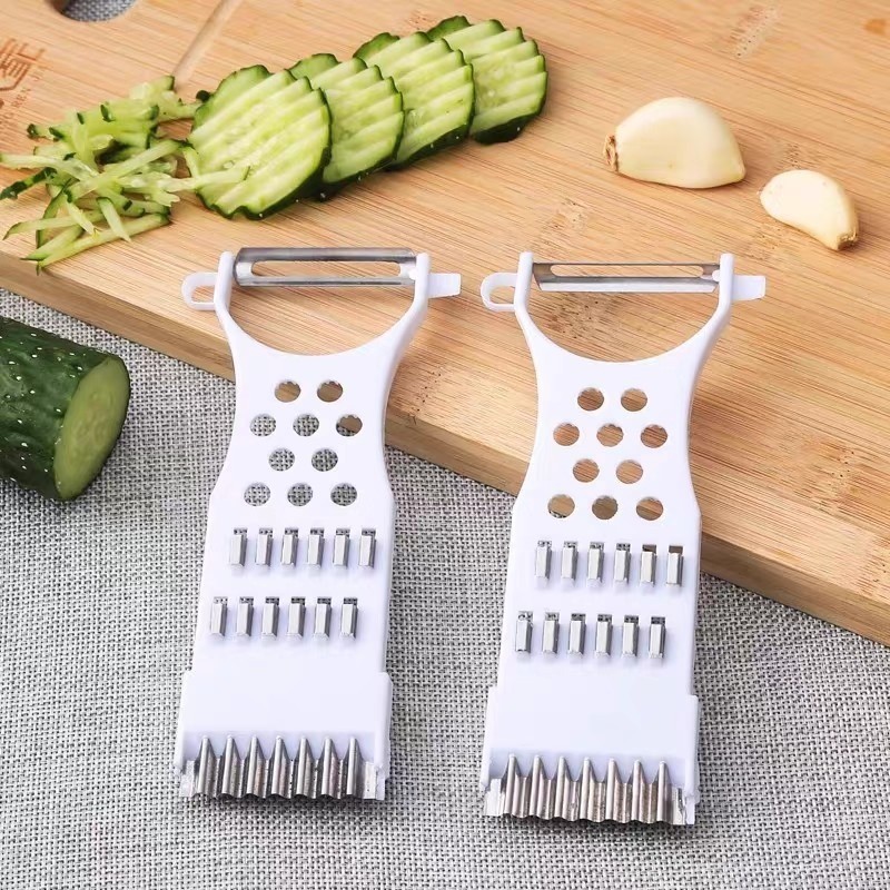 Casa multifuncional corte de vegetais cozinha ralador batata plástico pepino fatiado melão frutas plástico escovado QSNM