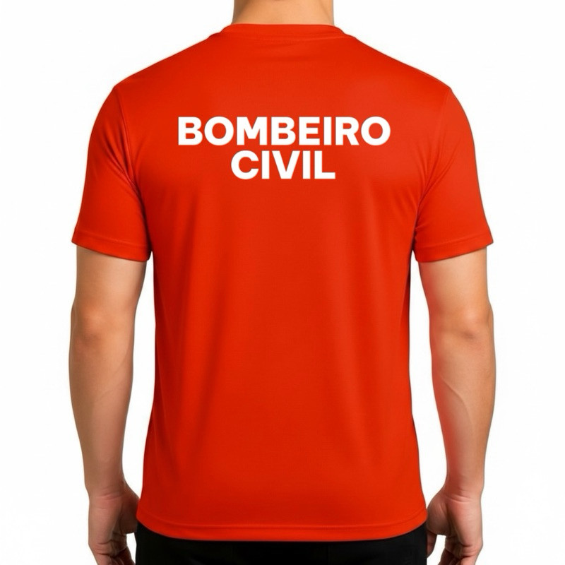 Camiseta BOMBEIRO CIVIL Uniforme Trabalho Camisa Masculina DRY FIT Profissão