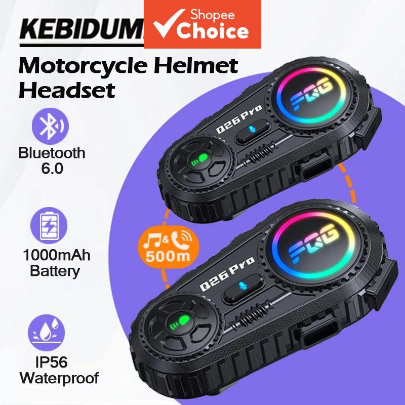 Fone de ouvido para capacete de moto Intercom V6.0, fone Bluetooth à prova d'água, fones de ouvido, auricular,