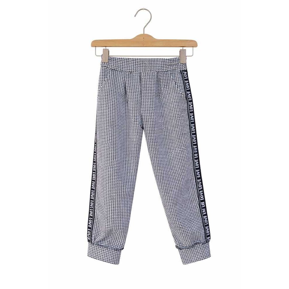 Calça Jogger Infantil Pied De Poule Xadrez Preto   - Pic Nic
