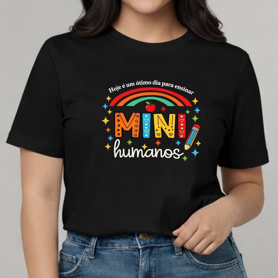 Camiseta Blusa Feminina Estampada T Shirt Professora Frase Engraçada Educação Pedagogia 100% Algodão