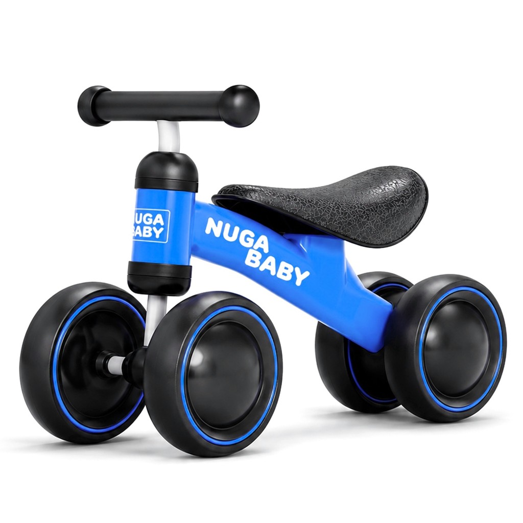 Bicicleta De Equilíbrio 4 Rodas Bebê Sem Pedal Andador Infantil Azul Nuga Baby - Unitoys
