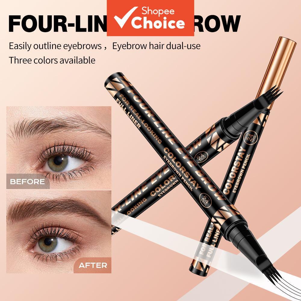 Caneta para Sobrancelhas 4-Fork Microblading: Ultra-Fina Caneta de Tatuagem 4 Pontas para Traços Naturais e Duradouros,