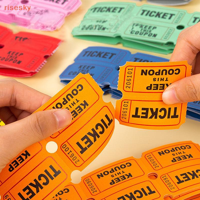 [risesky] 100 Peças Gravatas De Rifa Para Loteria Em Sala De Aula , Rolo De Etiquetas De Papel Único , Eventos De Bebida
