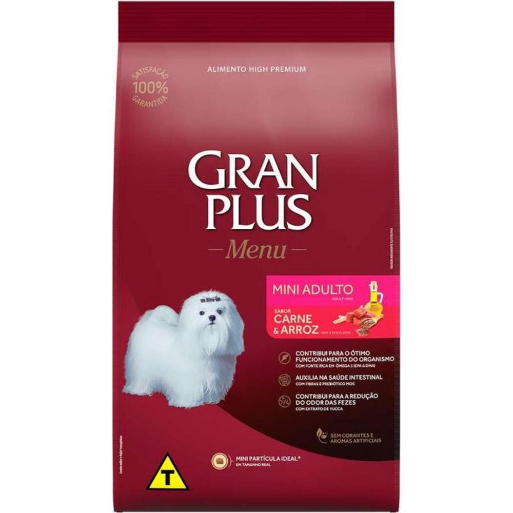 Ração Menu para Cães Mini Adulto Sabor Carne e Arroz 10,1Kg Granplus