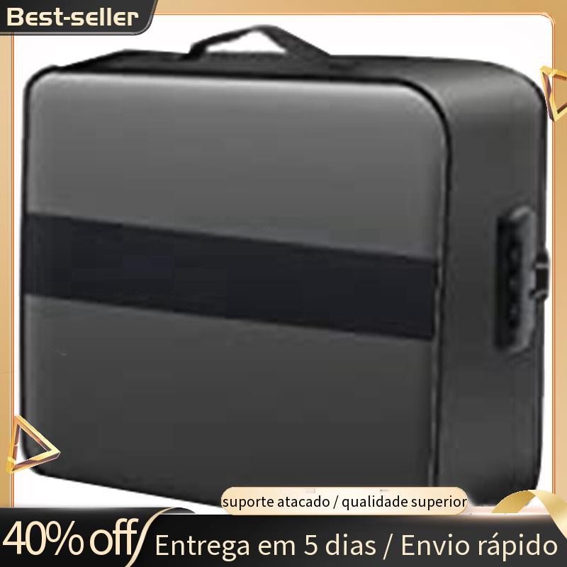 Saco De Documentos Com Fechadura-Organizador Importantes De 3 Camadas À Prova De Umidade Fogo De 15 X 11 Polegadas (Pret