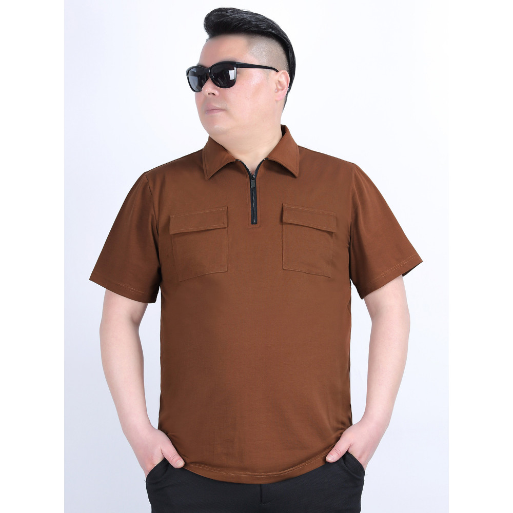 Plus size masculino Wear verão na moda gordura solta cara gordo mais gordura plus size lapela de manga curta camiseta ma