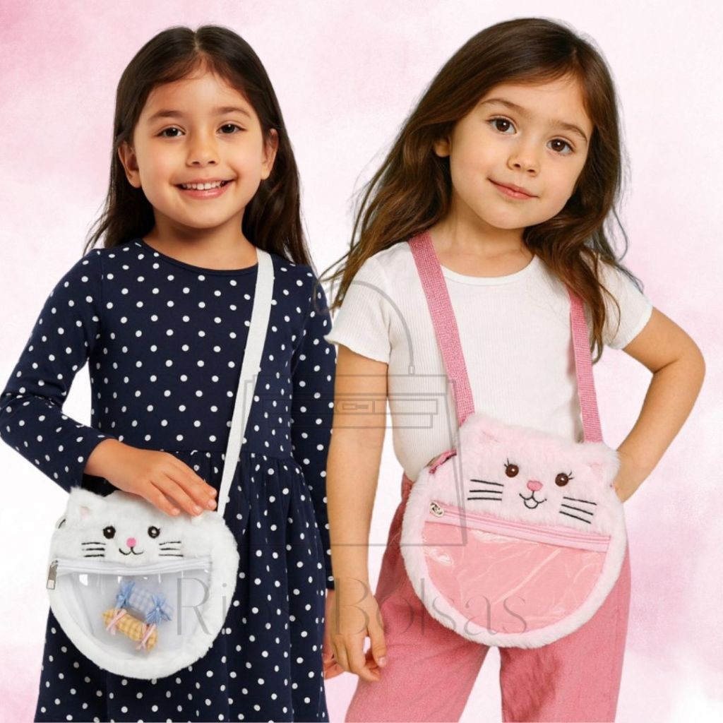 Bolsa Infantil Transversal Ombro Pelúcia Gatinha em Oferta na Shopee