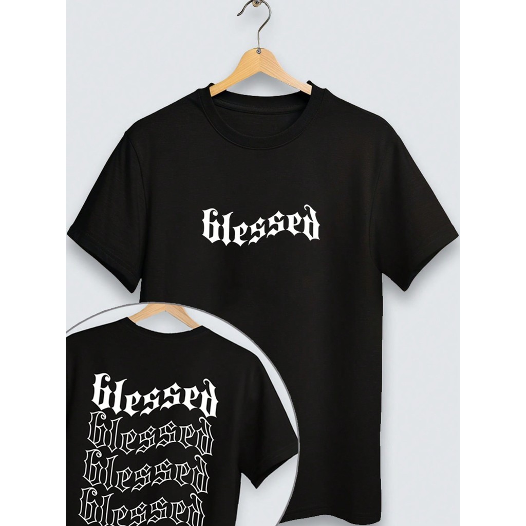 Camiseta Algodão Juvenil e Infantil Unissex Gospel Blessed Abençoado Menino Menina 100% algodão