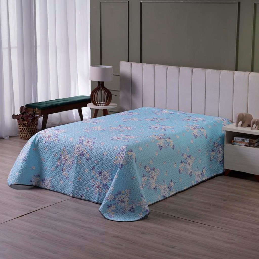 Cobre Leito Slim King Estampado Floral Cama Box Super Macio