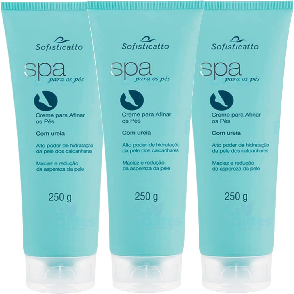 KIT 3 CREME SPA 250G SOFISTICATTO COSMÉTICOS AFINA PÉS E HIDRATA
