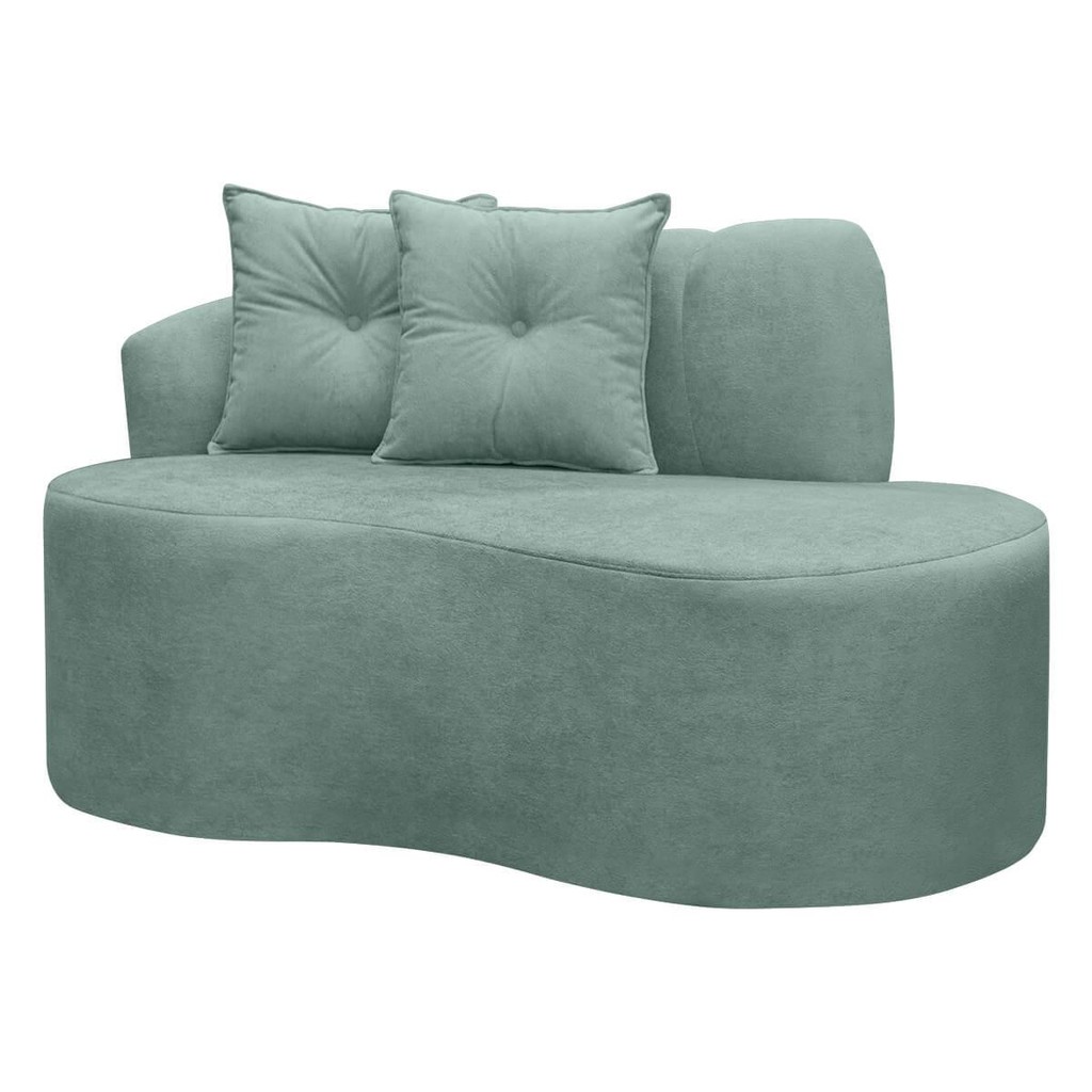 Sofá Curvo Orgânico Plaza 2 Pessoas 145cm Bouclê Verde Menta SOFA STORE