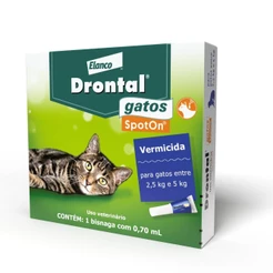 Vermífugo Elanco Drontal Spoton 0,7ml Gatos De 2,5Kg - 5Kg
