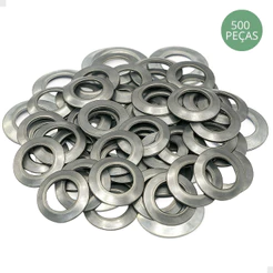 Kit 500 Arruelas P/ Calotas Metal Aço Carro Aro 13 14 15 16