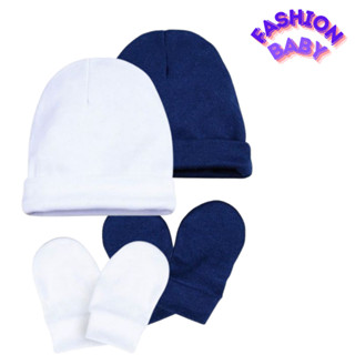 Kit 2 Touca e Luvas para Bebê Recém Nascido – 100% Algodão - Conforto em Oferta na Shopee