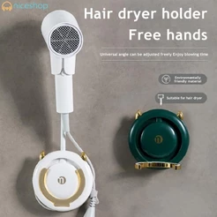 Suporte Ajustável Para Secador De Cabelo Montagem Em Parede-Organizador De Banheiro Sem Furos