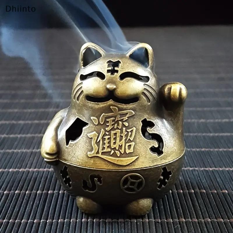 [Dhiint] Queimador De Incenso De Riqueza Da Sorte Feng Shui Dourado Boa Decoração De Casa/Escritório Com Símbolos De Pro
