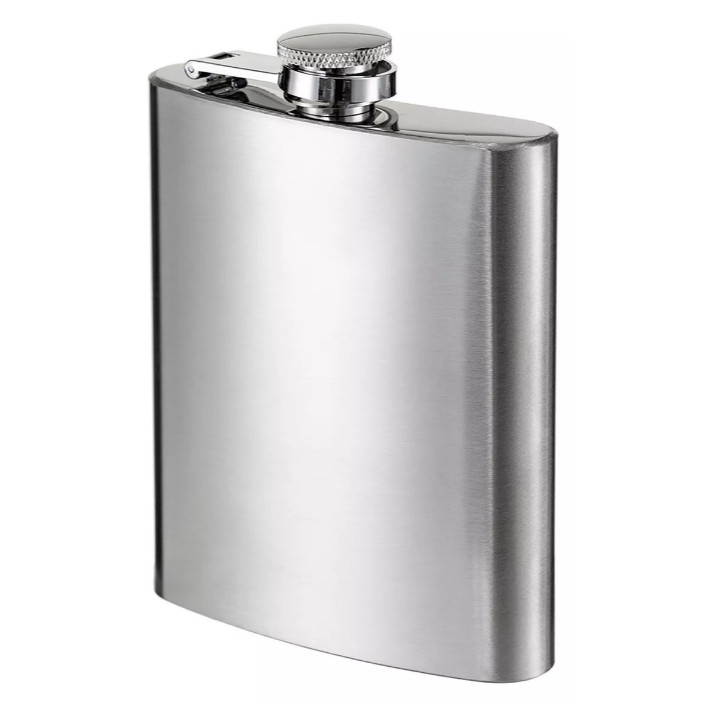 Porta Bebida Cantil De Bolso 254,7ml Aço Inox Para Bebidas Inox