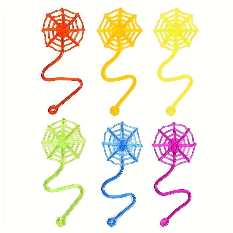 10/20 Peças Brinquedos Coloridos Elásticos Pegajosos De Teia De Aranha Engraçado Brinquedo De Palma Pegajoso Elástico De em Oferta na Shopee