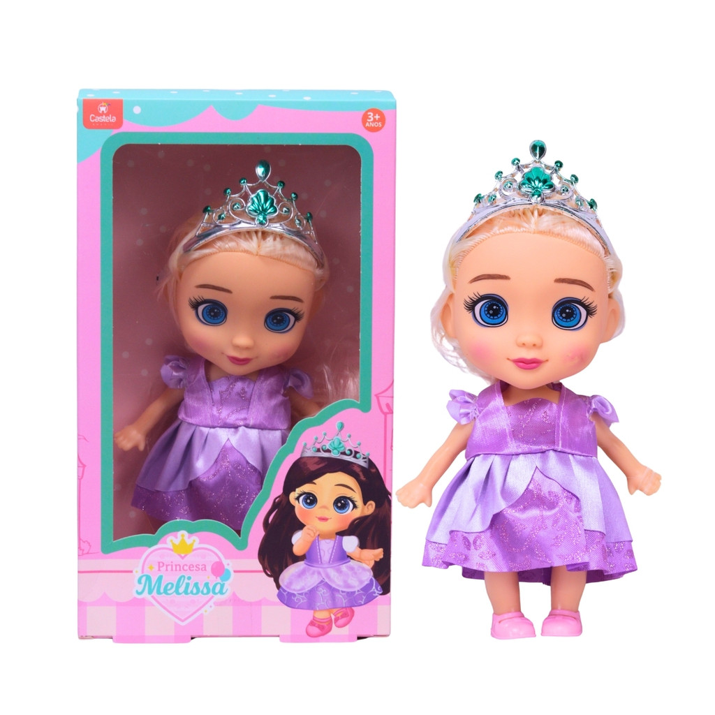 Boneca Articulada Princesa Melissa Vestido Roxo - Castela em Oferta na Shopee