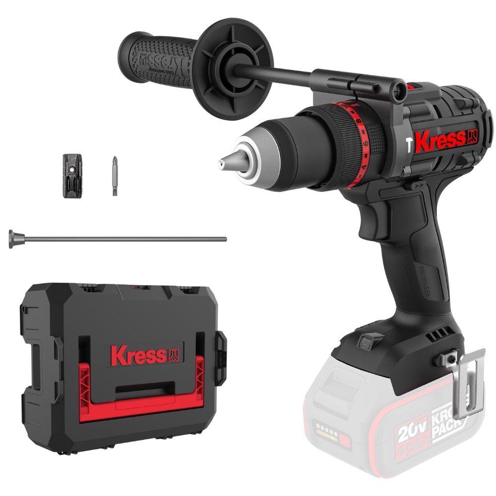 Parafusadeira Furadeira de Impacto 1/2POL 20V Brushless sem Bateria e Carregador KRESS
