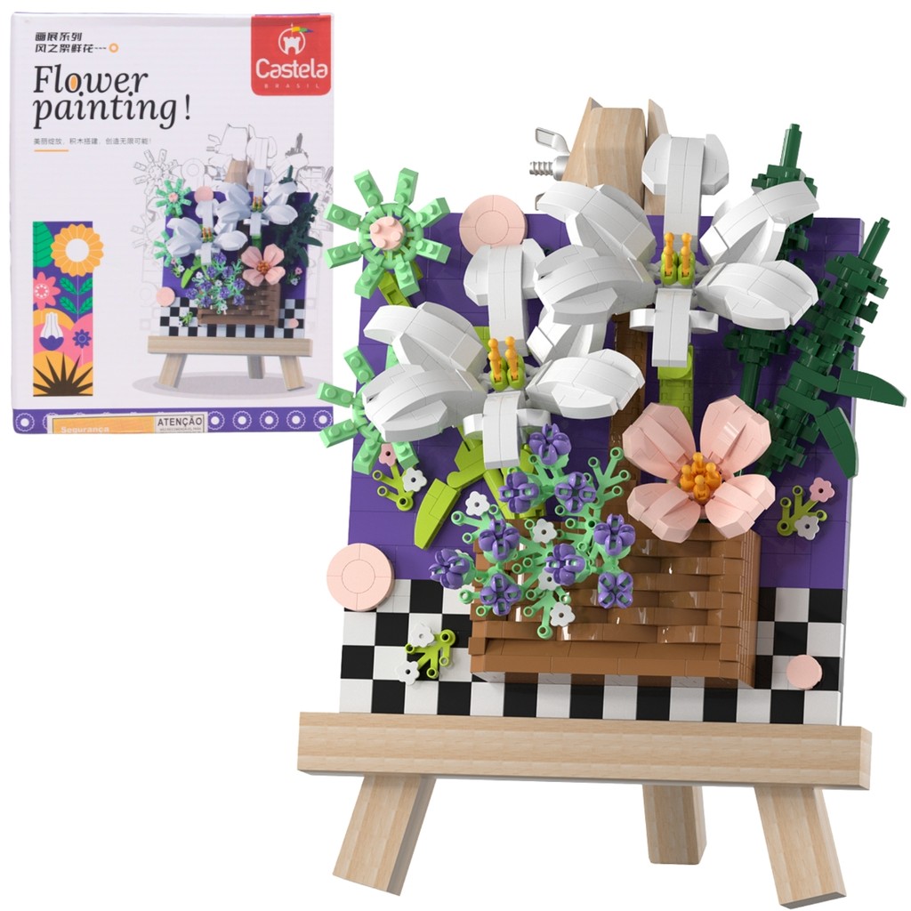 Blocos de Montar com Cavalete de Margaridas Brancas - Castela