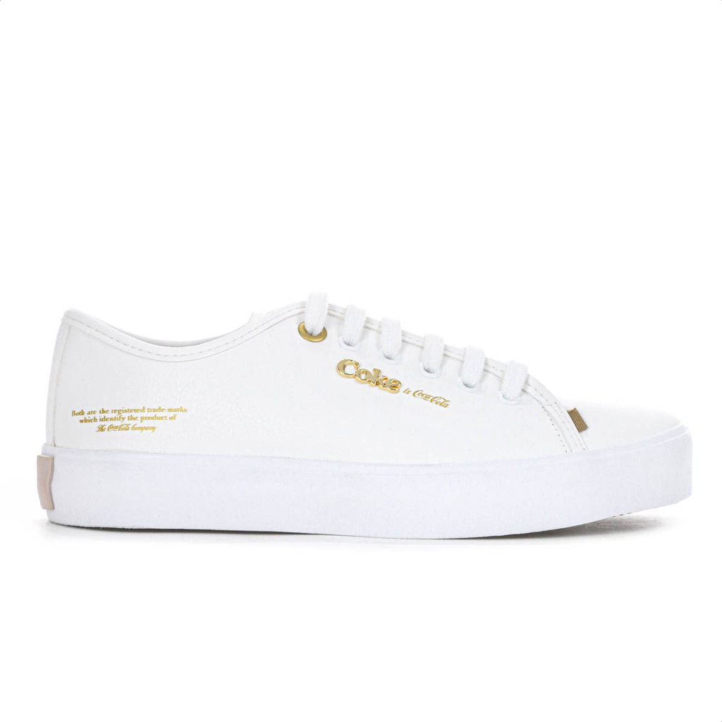Tênis Coca Cola Key West Town Branco e Dourado - Feminino em Oferta na Shopee
