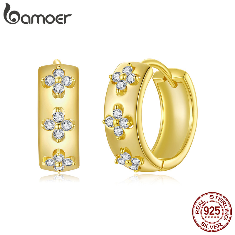 Bamoer Original 925 Brincos De Prata Esterlina Trevo De Quatro Folhas Moissanite Jóias Presente Feminino em Oferta na Shopee