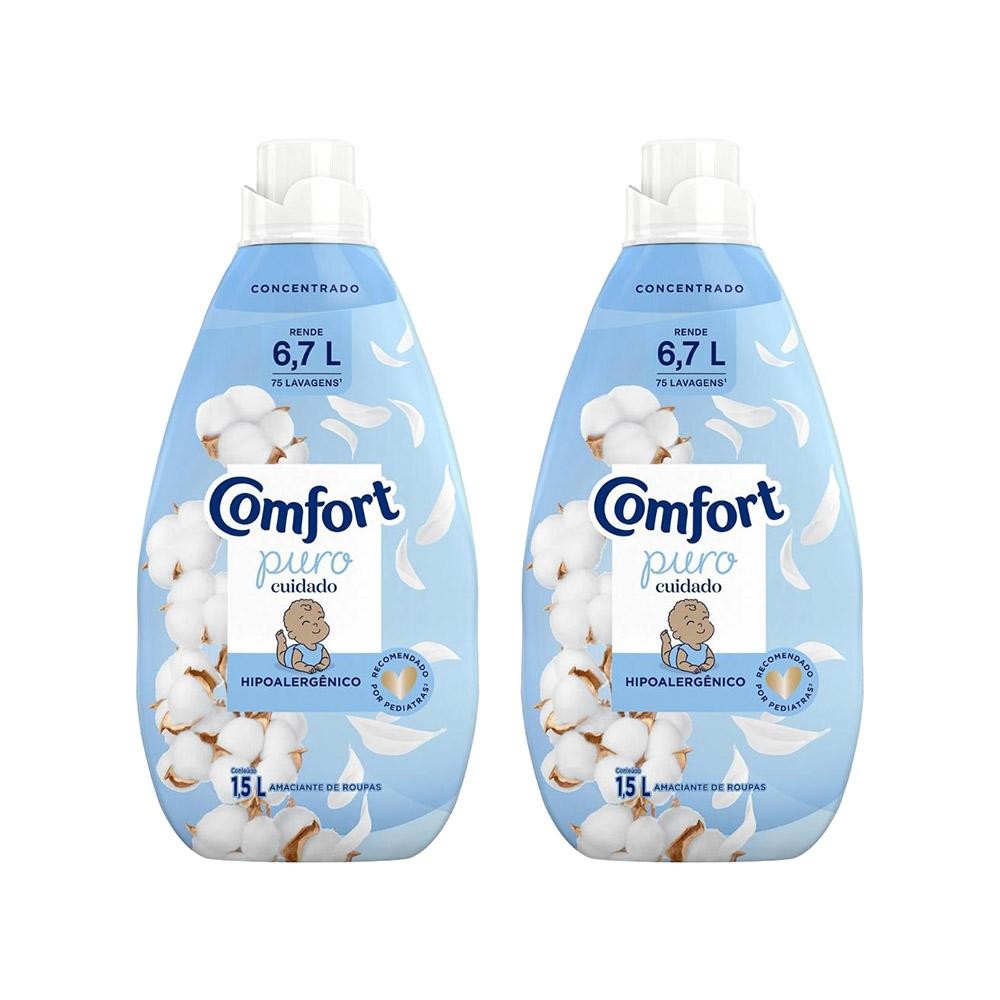 Kit 2 Amaciantes Comfort Concentrado Puro Cuidado Intense 1,5l em Oferta na Shopee