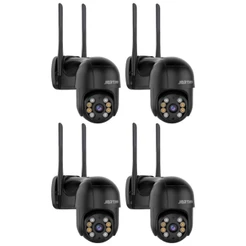Kit 4 Câmera de Segurança IP A8 Wi-fi Preto com Áudio Bidirecional Visão Noturna LED Infravermelho - com App YOOSEE