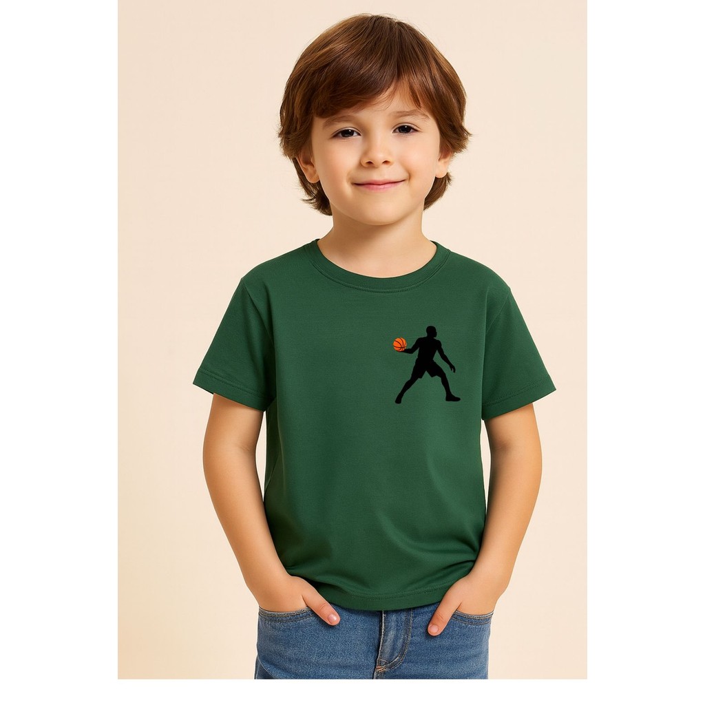 Camiseta Infantil Basquete Esporte – Roupa Unissex Confortável e Moderna para Crianças