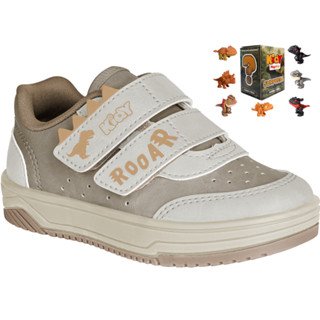 Tênis Infantil Menino Kidy Happy Taupe Confortável Divertido Fita Aderente Antiderrapante Moderno em Oferta na Shopee