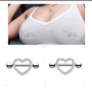 kit 2 Piercing Coração mamilo peito seio de Aço Cirúrgico Cravejado Zircônia em Oferta na Shopee