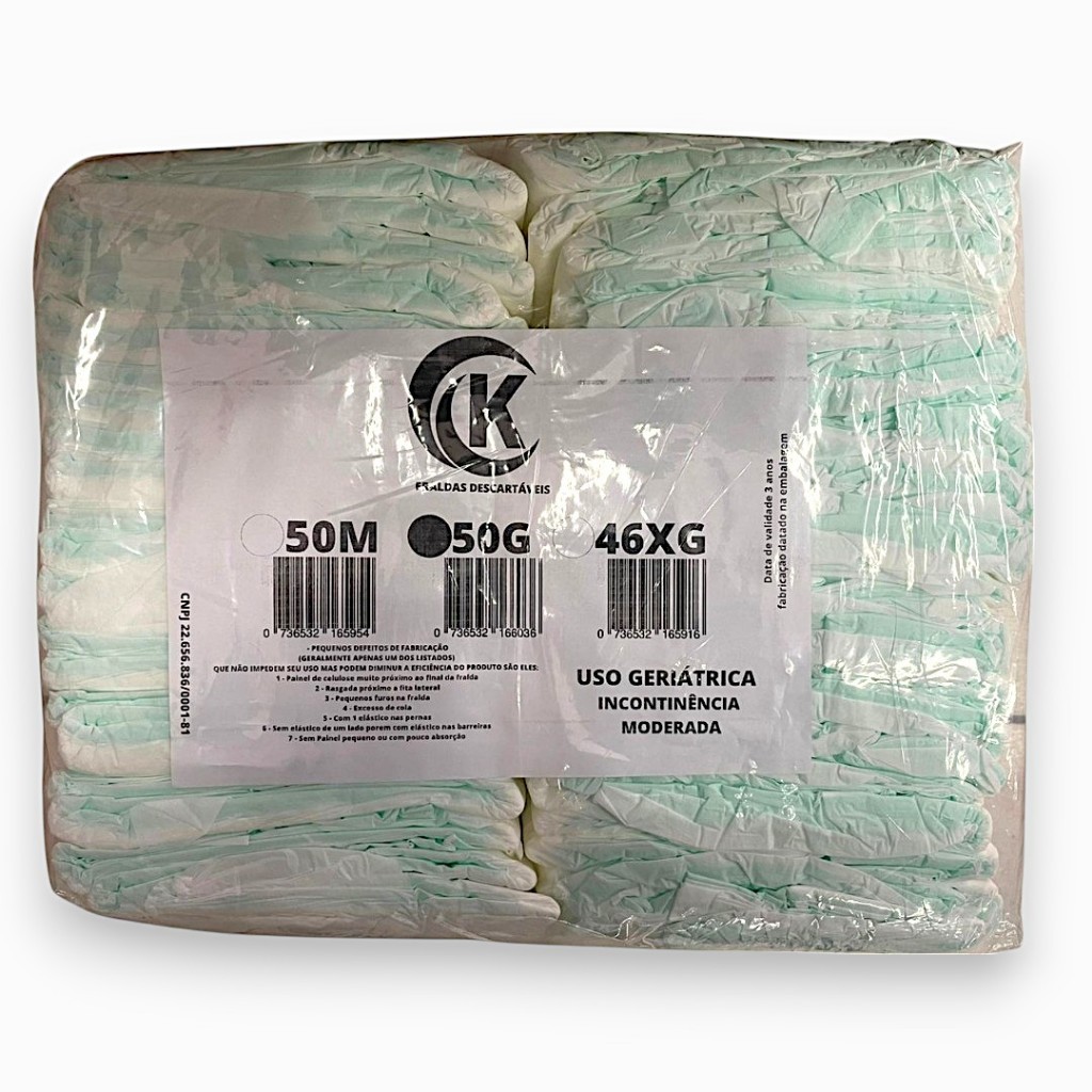 Fralda Descartavel Geriatrica Adulto Segunda Linha Incontinencia Moderada - M ao XG