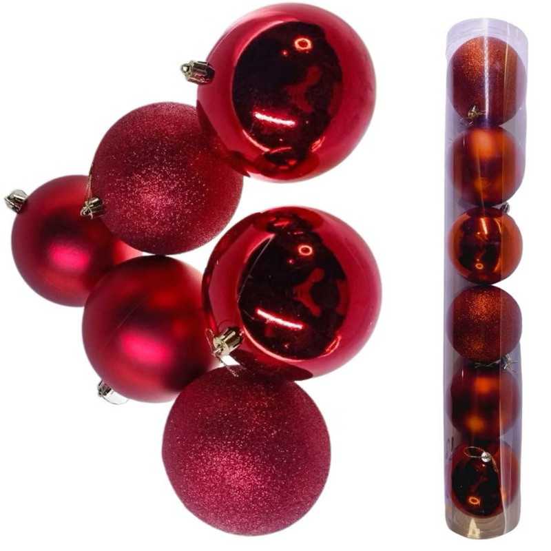 kit bola de natal tamanho 10cm- 6 unidade para decoração em casa ou loja para árvore grande