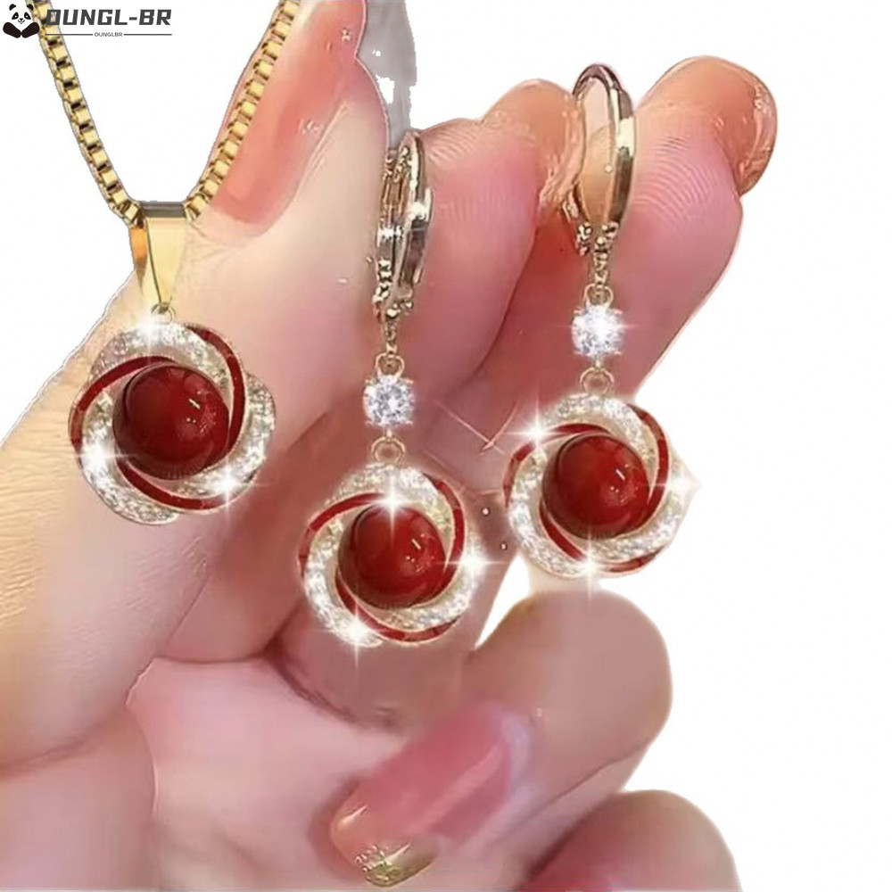 Conjunto De Brincos De Pérola Estrela Premium Para Mulheres Joias Geométricas Da Moda Vermelho Verde em Oferta na Shopee