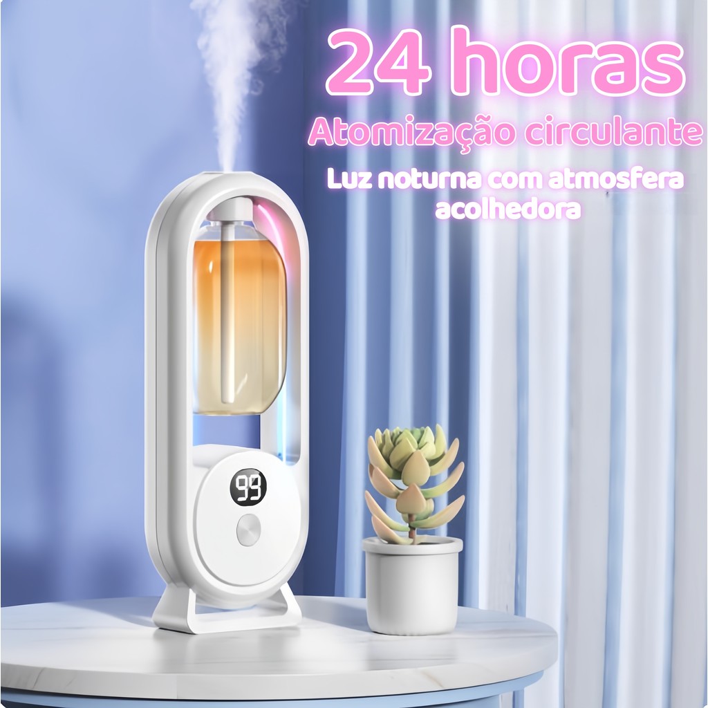 Umidificador de ar ultrassônico, máquina de aromaterapia interna, atomização com circulação de 24 h
