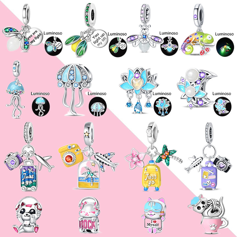Pulseira Original pingente acessórios de moda S925 prata adequada pulseira DIY jóias fazendo presente aniversário