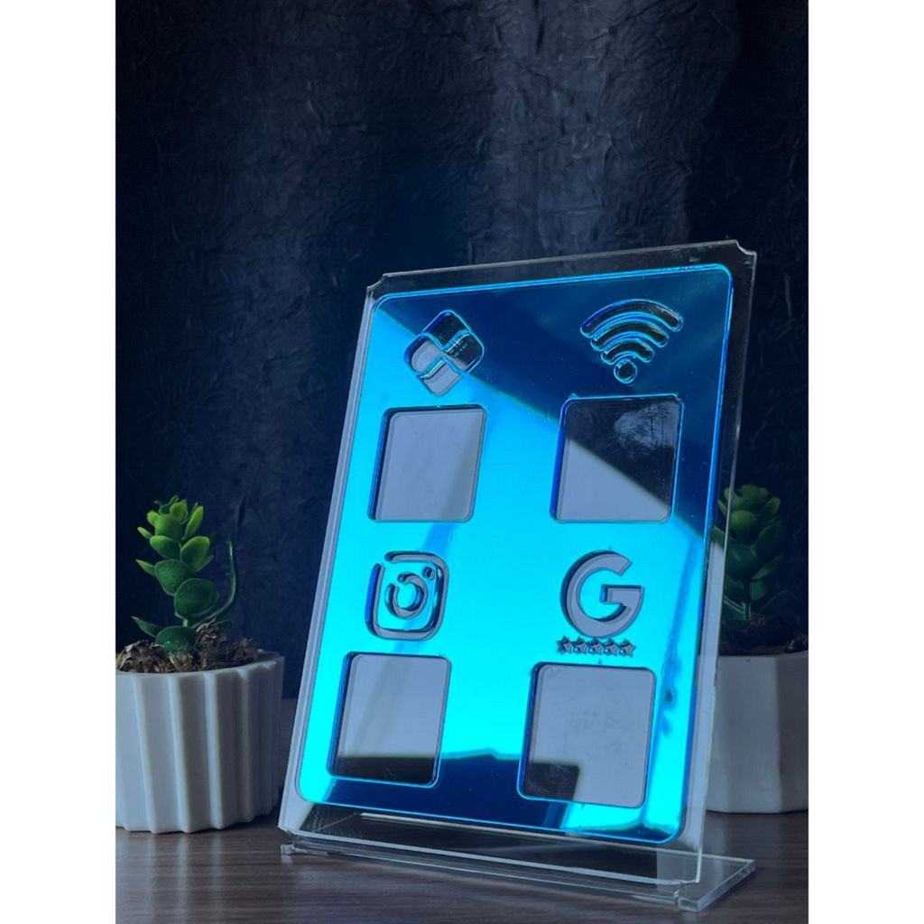 Placa Pix Display Pix Wifi Instagram Google Negócios Quadrupla em Oferta na Shopee